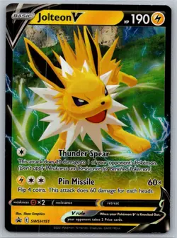 Pokemon TCG Jolteon V SWSH Black Star Promo SWSH151 Promo - Image 1
