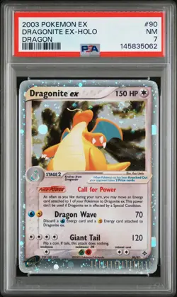 2003 POKEMON EX DRAGON #90 DRAGONITE EX-HOLO PSA 7 - Image 1
