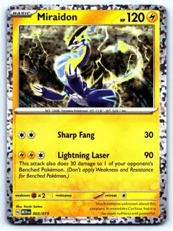 Miraidon Holo #003/015 McDonald's Promos 2024 Pokemon TCG - Image 1