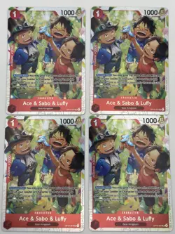 One Piece TCG OP13-007 Ace & Sabo & Luffy SR X4 Playset Card Game CCG English - Image 1