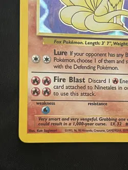 Pokemon WOTC Base Set 2 NINETALES Holo Rare Foil 13/130 Pokemon Card NM-LP SWIRL - Image 5