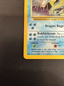 Pokemon TCG Gyarados Holo Rare Card 7/130 Base Set 2 Swirl - Image 2