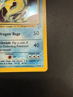 Pokemon TCG Gyarados Holo Rare Card 7/130 Base Set 2 Swirl - Image 3