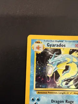Pokemon TCG Gyarados Holo Rare Card 7/130 Base Set 2 Swirl - Image 5