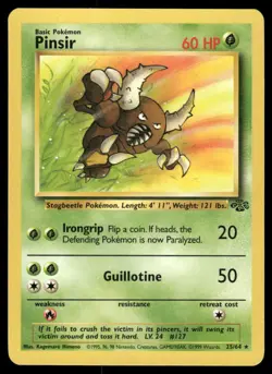 Pokemon Cards Pinsir 25/64 UNLIMITED Jungle WOTC Rare NM *2 - Image 1
