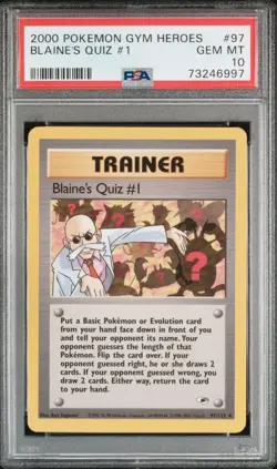 2000 Pokemon Gym Heroes Blaine’s quiz 1 PSA 10 #97 - Image 1