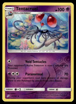 Tentacruel 61/181 Reverse Holo S&M Team Up Pokemon Card - Image 1
