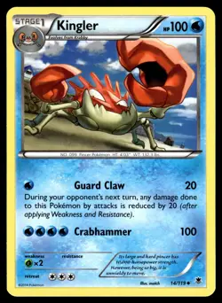 Krabby 13/119 & Kingler 14/119 XY Phantom Forces Pokemon Card Bundle - Image 4