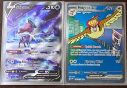 Pokemon Cards Lot (2 Alternate Arts - Suicune V + Pidgeot ex 151 - M/NM - TCG) - Image 1