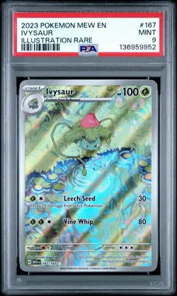 2023 POKEMON MEW EN-151 #167 IVYSAUR ILLUSTRATION RARE PSA 9 - Image 1