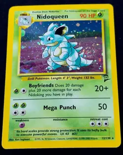 NM Nidoqueen 12/130 Base Set 2 Holo Swirl Unlimited WotC Vintage Pokemon TCG - Image 1