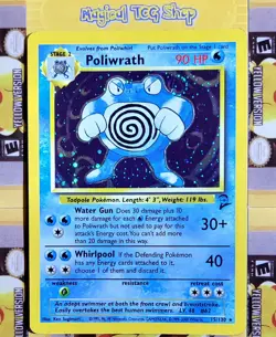 Pokemon Poliwrath Base Set 2 Holographic Rare 15/130 Holo Swirl WOTC 2000 - Image 1