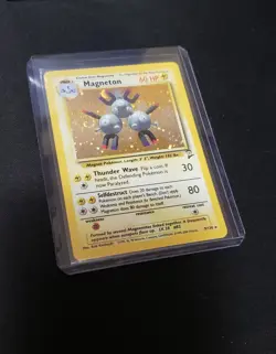 HOLO VINTAGE Pokemon Magneton Base Set 2 Holo Rare 9/130 Big Swirl. Very Clean! - Image 2