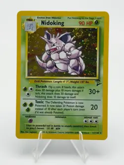 Nidoking 011/130 Base Set 2 Swirl Vintage WoTC Pokemon TCG LP - Image 1