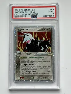 2006 Pokemon EX Crystal Guardians - Aggron Ex Holo #89 PSA 9 MINT - Image 1