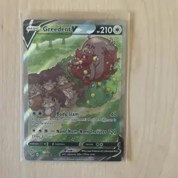 Pokemon TCG Greedent v Fusion Strike Holo Card 257/264 - Image 1