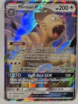 Pokemon Persian GX 149/214 Sm-Unbroken Bonds Ultra Rare Full Art Holo Card - Image 1