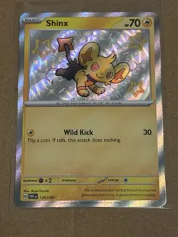 Pokemon TCG Shinx Card SV Paldean Fates Holo Shiny 135/091 - Image 1