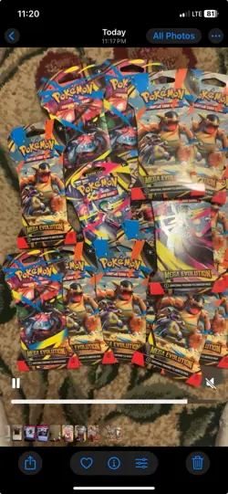 15 packs of sleeved pokemon cards mega evolutions - Image 1