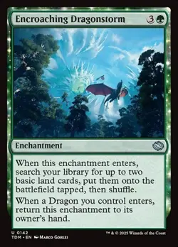 2x Encroaching Dragonstorm - Foil TDM LP MTG - Image 1