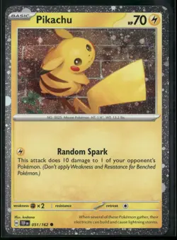 Pikachu 051/162 - Temporal Forces - Cosmos Holo Pokemon Card - Near Mint - Image 1