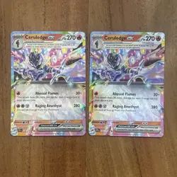 (2) Pokemon TCG Ceruledge EX 036/191 Surging Sparks Double Rare NM Playset - Image 1