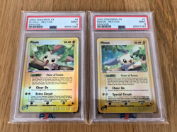 2003 POKEMON EX DRAGON PLUSLE & MINUN REVERSE #7-8 SEQUENTIAL PSA 9 CERT - Image 1