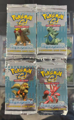 *Pack Art Set of 4* Pokemon Aquapolis Booster Pack Sealed Unweighed 2003 WOTC - Image 1