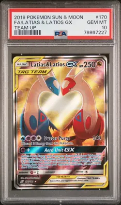 PSA 10 Latias and Latios GX 170/181 Tag Team Up Alt Art 2019 Pokemon - Image 1