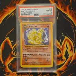 Ninetales 12/102 Base Set Shadowless Holo Rare PSA 8 English Pokemon TCG - Image 1