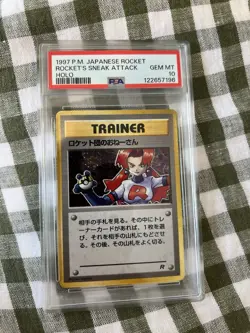 PSA 10 JAPANESE POKEMON ROCKET'S SNEAK ATTACK ROCKET 1997 HOLO GEM MINT - Image 1