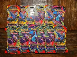 Pokemon TCG PHANTASMAL FLAMES Sleeved Booster Packs New Sealed Lot of 12 Packs - Image 1