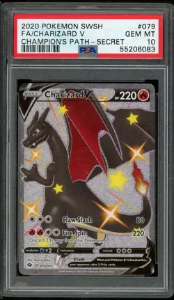 Charizard V 079/073 Secret Champion's Path Pokemon PSA 10 *083 - Image 1