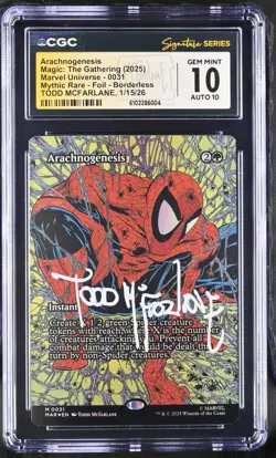 Magic The Gathering Arachnogenesis Borderless CGC 10 Signed by Todd McFarlane - Image 1