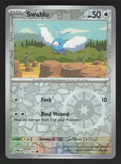 Swablu 152/182 Reverse Holo Pokemon TCG SV04: Paradox Rift NM - Image 1