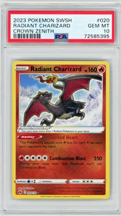 2023 Pokemon SWSH Crown Zenith Radiant Charizard 020/159 PSA 10 - Image 1