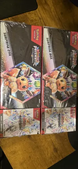 Lot Of 2 Pokemon Prismatic Evolutions Surprise Box+Booster Bundle Sams Club Set - Image 1