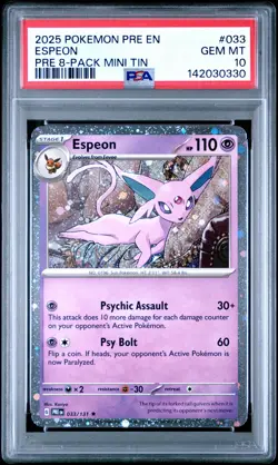 2025 POKEMON PRE EN-PRISMATIC EVOLUTIONS #033 ESPEON PSA 10 - Image 1