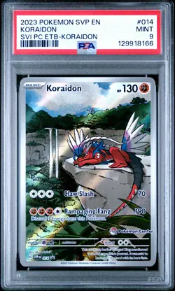 2023 POKEMON SCARLET & VIOLET POKEMON CENTER ETB PROMO SVP #014 KORAIDON PSA 9 - Image 1