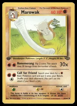 Pokemon Cards Marowak 39/64 1ST EDITION Jungle Uncommon MP - Image 1