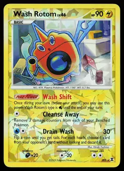 Wash Rotom RT5 Reverse Holo Rising Rivals Pokemon Card - Image 1