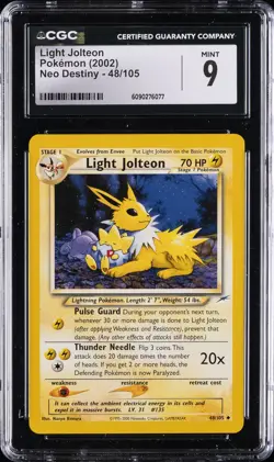 2002 POKEMON NEO DESTINY #48/105 LIGHT JOLTEON CGC 9 - Image 1