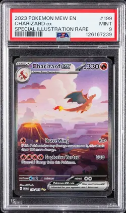 2023 POKEMON MEW EN-151 SPECIAL ILLUSTRATION RARE #199 CHARIZARD EX PSA 9 - Image 1