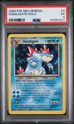 2000 POKEMON NEO GENESIS #4 FERALIGATR-HOLO PSA 5 - Image 1