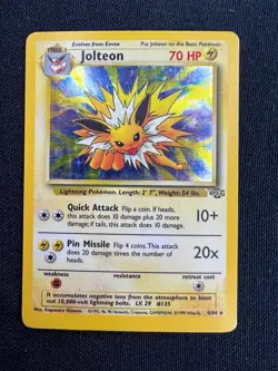 Pokemon TCG Jolteon Jungle 4/64 Holo Unlimited Holo Rare LP - Image 1