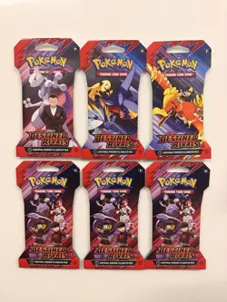 Pokemon TCG Scarlet And Violet Destined Rivals Sleeved Booster Packs Lot of 6 - Image 1