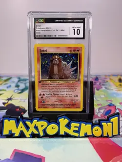 Pokemon TCG Entei Neo Revelation 6/64 Holo 1st Edition Holo Rare CGC 10 POP 28! - Image 1