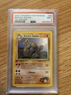 Pokemon Brock's Golem Gym Heroes Rare 20/132 1st Edition Stage 2 PSA 9 English - Image 1