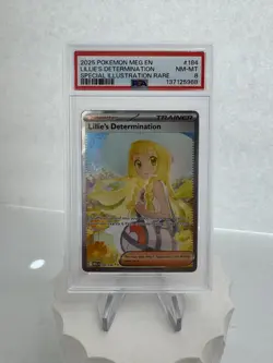 2025 POKEMON MEG SPECIAL ILLUSTRATION RARE #184 LILLIE'S DETERMINATION PSA 8 - Image 1