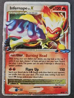 Infernape LV.X DP10 Pokemon Diamond & Pearl Black Star Promo Holo Played - Image 1